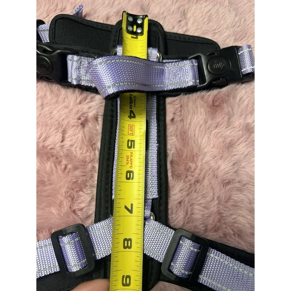 Reflective Stitches Chest Back Traction Rope‎ Pet Outdoor Walking Size M Purple
